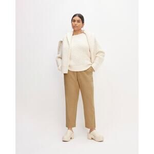 NEW Everlane the wool flannel pull-on tan pants size XL